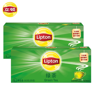 Lipton 立顿 绿茶包 25包*2盒 16.9元包邮（需用券）