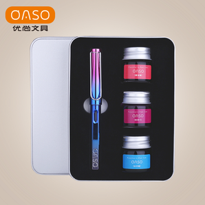 OASO 优尚 C13 钢笔礼盒套装 钢笔*1支+彩色墨水*3瓶+透明笔头*1个