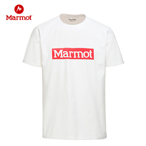 Marmot 土拨鼠 情侣款印花棉质短袖T恤