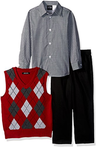 爆料有奖！TFW Dresswear 男孩毛衣背心套装 红色菱形花纹 2T码 prime含税到手约89.59元