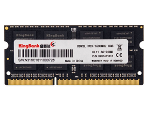 23日0点： KINGBANK 金百达 8GB DDR3L 1600 笔记本内存条 139元包邮