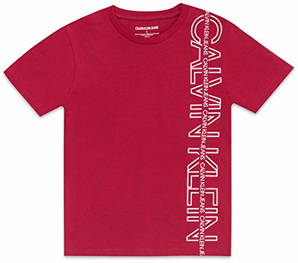 爆料有奖！Calvin Klein 男童圆领 T 恤 红色 4码  prime含税到手约50元