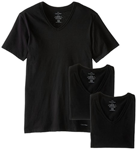 Calvin Klein 男式 修身v领T恤 3 件装    含税到手约196元