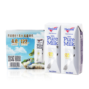 88VIP： Theland 纽仕兰 4.0g乳蛋白 全脂纯牛奶 250ml*3盒 