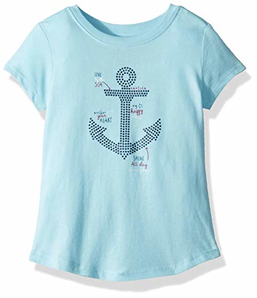 爆料有奖！Nautica 诺帝卡 女童短袖花式 T 恤  Aqua Anchor 2T 码 