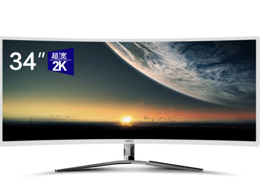 hkc惠科c34034英寸va曲面显示器34401440freesync100hz1949元包邮