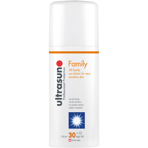 Ultrasun 家庭型防晒霜 SPF 30 - 超敏感肌肤（150ml）和Ultrasun 晒后修复乳