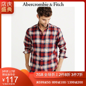 Abercrombie&Fitch男格子衬衫 