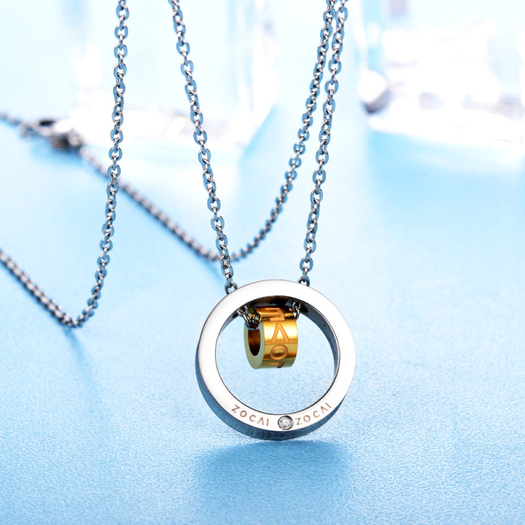 佐卡伊 旋转的爱 钻石吊坠项链