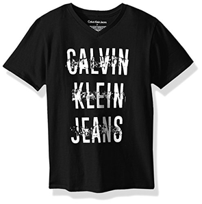 爆料有奖！Calvin Klein 男童 条纹 V 领 t 恤  prime含税到手约52.86元