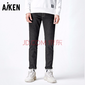 Aiken/爱肯牛仔裤男小直筒
