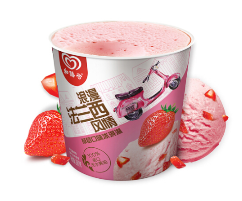 限地区walls和路雪草莓口味浪漫法兰西风情冰淇淋290g8件9144元多重