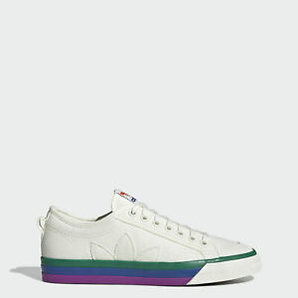 Adidas 阿迪达斯 Nizza Pride 彩虹鞋底白色男士运动鞋