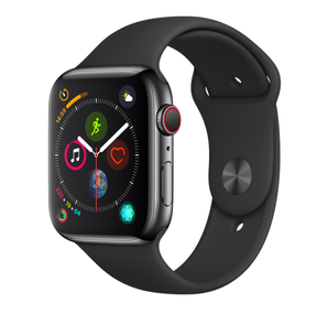 Apple 苹果 Apple Watch Series 4苹果智能手表（深空灰铝金属、GPS+蜂窝、44mm、黑色运动型表带）