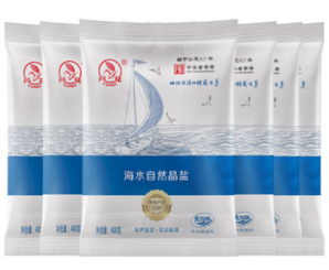 芦花 海水自然晶盐 未加碘 无抗结剂 400g*6袋 9.9元包邮（需用券）