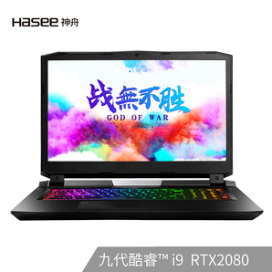 神舟(HASEE)战神GX10-CR9Plus  17.3英寸游戏笔记本电脑32G 512GSSD+2T
