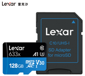 Lexar 雷克沙 128GB 读95MB/s TF卡 Micro SDXC Class10 UHS-I U3 V30 A1 高速存储卡