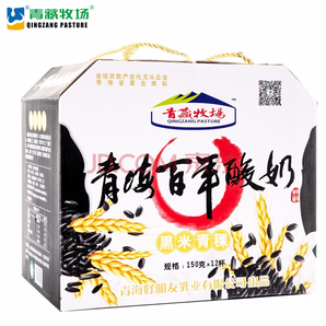 青藏牧场 黑米青稞酸奶 青海风味 150g*12杯