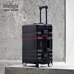 INTERIGHT 铝镁合金拉杆箱静音万向轮行李箱旅行箱 20英寸 299元