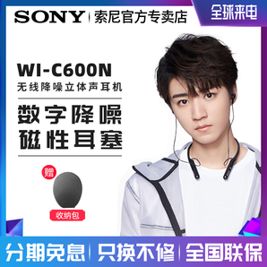 Sony/索尼 WI-C600N 入耳式无线蓝牙耳机 颈挂式主动降噪运动C600