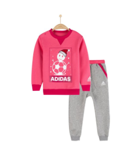 adidas 阿迪达斯 秋冬 女小童粉色雪人印花针织套服 0-11岁 CV8921