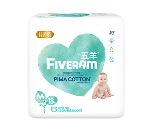 FIVERAMS 五羊 轻奢装 婴儿纸尿裤 M18片