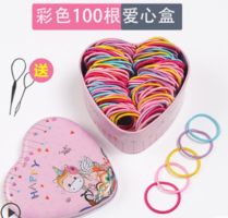淘可拉 韩国盒装儿童彩色发绳100根+勾发针 4.8元包邮（需用券）