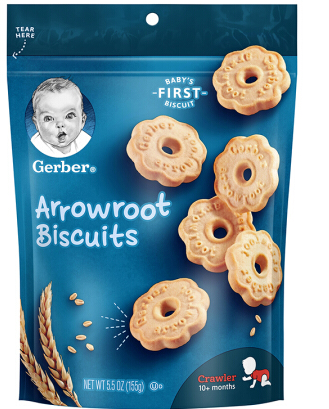 美国进口gerber嘉宝婴幼儿曲奇饼干155g3段葛粉味