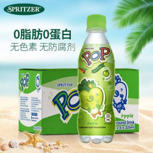 马来西亚国会用水， SPRITZER 事必胜 POP苹果味气泡水 325ml*24瓶