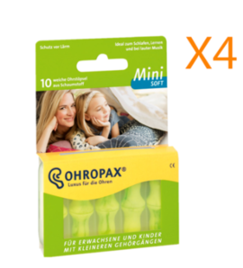  Ohropax mini soft 防噪音隔音柔软耳塞 睡眠耳塞 10只装 4件套