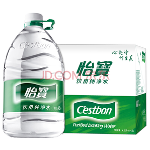 限华南： 怡宝 饮用水 纯净水 4.5L*4桶 *2件 53.1元（双重优惠）