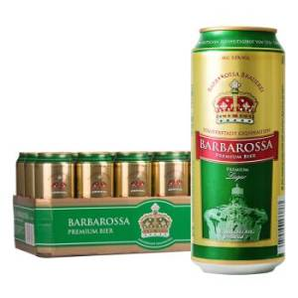BARBAROSSA 凯尔特人 德国进口拉格啤酒 500ml*18听 *2件 83.5元（双重优惠）