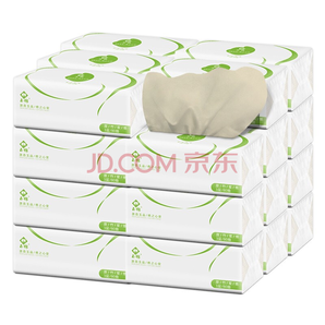 玉棉（yumian)天然竹浆湿水不易破本色抽纸餐巾纸卫生纸抽8包整提装 8包特惠装
