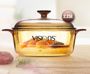 历史低价： VISIONS 康宁 VS-22 晶彩透明玻璃汤锅 2.25L 159.1元包邮（需用券）