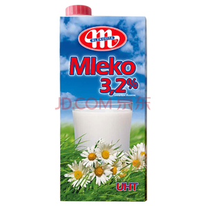 波兰原装进口 妙可（Mlekovita）全脂纯牛奶箱装 1L*12/箱