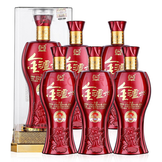 泸州老窖42度金泸州福袋9白酒500ml6瓶