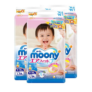 88VIP： Moony 尤妮佳 婴儿纸尿裤 L54*3包 