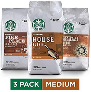 Starbucks 中焙咖啡豆3口味混合装 12oz 3包