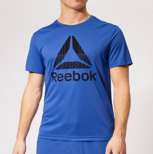 reebok 男士蓝色短袖t恤