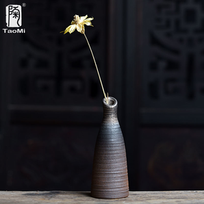 陶迷复古创意陶瓷柴烧花瓶