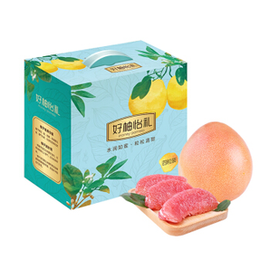京觅 精选特级三红蜜柚 红心柚子4粒装 净重约5-6kg *5件