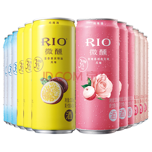 锐澳rio洋酒预调鸡尾酒果酒微醺系列3度330ml12罐混合4种口味