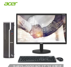 acer 宏碁 商祺SQX4270 540N 台式电脑整机（i3-9100、8GB、1TB）+21.5英寸显示器 