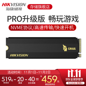 HIKVISION 海康威视 C2000 M.2 NVMe 固态硬盘 512GB