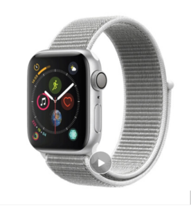  Apple 苹果 Apple Watch Series 4 智能手表 (银色铝金属、GPS、40mm、海贝色回环表带) 