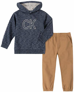 爆料有奖！Calvin Klein 卡尔文·克莱恩 男童套头连帽卫衣裤子2件套 到手￥170.55