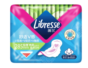 Libresse 薇尔 舒适V感系列棉柔卫生巾 (285mm、8片)