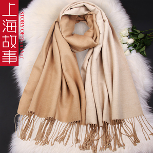 上海故事女士秋冬季加厚围巾