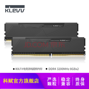 科赋（KLEVV)BOLT X DDR4 8GB 台式机电脑超频马甲内存条 3200 官方套条 459元包邮