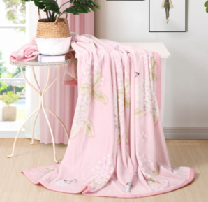 水星家纺 凯莉花园 法兰绒毯 180×200cm 低至59元